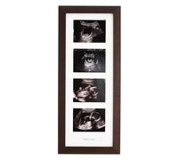 Baby Scan Photo Frame. Optional Personalisation. Multi Aperture Frame to display Four Ultra sound photos.Portrait. Pregnancy announcment | Baby Shower | Keepsake (Walnuit Frame)
