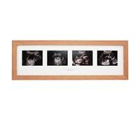 Baby Scan Photo Frame. Optional Personalisation. Multi Aperture Frame to display Four Ultra sound photographs. Landscape. Pregnancy announcment | Baby Shower | Pregnancy Keepsake (Oak Frame)