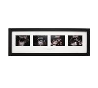 Baby Scan Photo Frame. Optional Personalisation. Multi Aperture Frame to display Four Ultra sound photos. Landscape. Pregnancy announcment | Baby Shower | Keepsake (Black Frame)