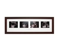Baby Scan Photo Frame. Optional Personalisation. Multi Aperture Frame to display Four Ultra sound photos. Landscape. Pregnancy announcment | Baby Shower | Keepsake (Walnut Frame)