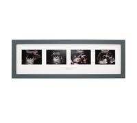 Baby Scan Photo Frame. Optional Personalisation. Multi Aperture Frame to display Four Ultra sound photos. Landscape. Pregnancy announcment | Baby Shower | Keepsake (Dark Grey Frame)