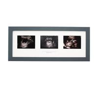 Baby Scan Photo Frame. Optional Personalisation. Multi Aperture Frame to display Three Ultra sound photos. Landscape. Pregnancy announcment | Baby Shower | Keepsake (Dark Grey Frame)