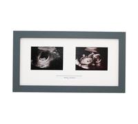 Baby Scan Photo Frame. Optional Personalisation. Multi Aperture Frame to display Two Ultra sound photographs. Pregnancy announcment | Baby Shower | Pregnancy Keepsake (Dark Grey Frame)