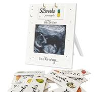 Baby Scan Photo Frame with 8-40 Weeks Countdown - Ultrasound Picture Holder (Fruit/Vegetable Design), Perfect Pregnancy Gift for Expecting Mum, Baby Announcement & Gender Reveal Present