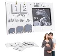 Baby Scan Photo Frames, Baby Sonogram Picture Frame Countdown Weeks, Ultrasound Photo Frame for Baby Announcement, Mum to Be, Pregnancy & Baby Gender Reveal Gifts(White)