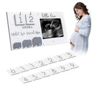 Baby Scan Photo Frames, Baby Sonogram Picture Frame with Countdown Weeks Calendar Pregnancy Announcement Ideas Baby Announcement Gifts, Mummy to be Gifts