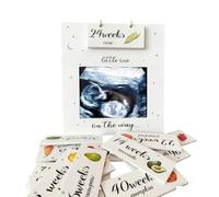 Baby Scan Photo Frames, Ultrasound Baby Scan Frame with Countdown Weeks, Pregnancy Countdown, Gender Reveal Gifts, for Mum Expecting, 16.5x15.2x0.9cm
