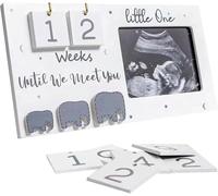 Baby Scan Photo Frames with Countdown Calendar and Changeable Mats, Baby Sonogram Picture Frame Countdown Weeks, Ultrasound Photo Frame for Baby Announcement(pregnancy gift)