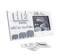 Baby Scan Photo Frames with Countdown Calendar and Changeable Mats, Baby Sonogram Picture Frame Countdown Weeks, Ultrasound Photo Frame for Pregnancy Announcement(pregnancy gift)