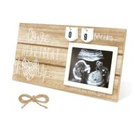 Baby Scan Photo Frames Wood Ultrasound Picture Frames with Countdown Weeks Calendar Baby Sonogram Picture Frame Pregnancy Announcements,Pregnant Gifts for New Mom