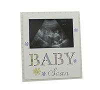 Baby Scan Sonograph Frame - White with Flowers