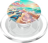 Baby Sea Turtle Pink Ocean Sunset Aesthetic Gift PopSockets PopGrip for MagSafe