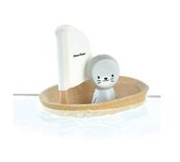 PLAN TOYS PLTO-5710 PLTO-5710-Sailing Boat with a Seal, Minifigure