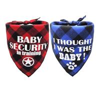 Baby Security in Training Dog Bandana I Thought I was The Baby Bandana Dog Pregnancy Announcement Plaid Triangle Bandana Pet New Baby Shower Photograph Props Scarf Bibs Scarves Decorations