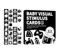 Baby Sensory Cards, Visual Stimulation Cards, Black and White Set, High Contrast, Thick Cardstock, Laminated Finish, Use of Development Set
