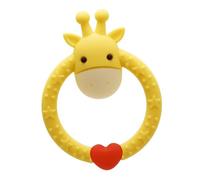 Baby Sensory Chew Toy, Lovely Cartoon, Portable Soft Silicone, Safe for Home Travel (Yellow)