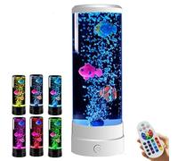 Baby Sensory Fish Lamp, Aquarium Night Lights,Sensory Fish Bubble Light Tube, Bubble Fish Mood Lamp, Remote Control for Home Decoration, Office Relax, Giving Gifts (White)