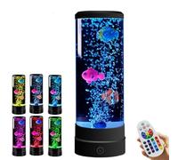 Baby Sensory Fish Lamp, Aquarium Night Lights,Sensory Fish Bubble Light Tube, Bubble Fish Mood Lamp, Remote Control for Home Decoration, Office Relax, Giving Gifts (Black)