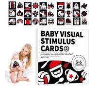 Baby Sensory Flashcard | Sensory Developmental Black White Card Set - Interactive Education Visual Stimulation Flashcard for Toddler Girls Boys Kid