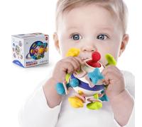 Baby Sensory Teething Rattle Toy: Baby Teether Toys 0-6-12 Months Montessori Sensory Rattle Toys Baby Einstein Toys Gifts Infant Newborn Boys Girls 0 3 6 12 Months Birthay Present