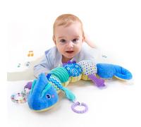 Baby Sensory Toys 0-6 Months - Musical Infant Toy With Multi-Sensory Crinkle, Rattle and Textures - Stuffed Animal Soft Plush for Baby Girl Gifts