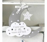 Baby Sentiment Hanging Plaque Love You To The Moon and Back