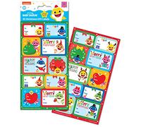 Baby Shark Christmas Label Stickers | Includes 20 Adhesive Labels | Perfect for Decorating Presents