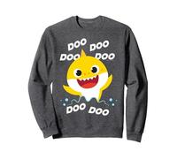 Baby Shark Doo Doo Doo Swimming Bubbles Happy Sweatshirt, Adult Unisex, Dark Heather Grey, X-Large