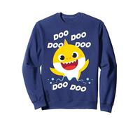 Baby Shark Doo Doo Doo Swimming Bubbles Happy Sweatshirt, Adult Unisex, Navy Blue, Medium