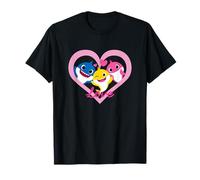 Baby Shark Family Love Pink Hearts T-Shirt