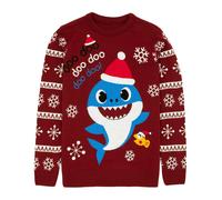 Baby Shark Mens Red Daddy Shark Christmas Jumper - Medium