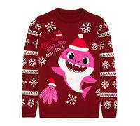 Baby Shark Mommy Christmas Jumper | Women Ladies Santa Hat Singing Animated Shark Doo Doo Doo Festive Red Knitted Sweater | Sing Dance Song Xmas Gifts