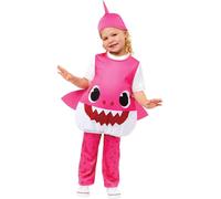 amscan (PKT) (9913327) Child Girls Baby Shark Pink Mummy Costume (3-4yr)
