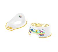Baby Shark Step Stool, Potty Training Toilet Seat, Plus Baby Shark Training Seat, Lightweight, Anti-Stick Portable Seat 18M+ Toddler Toilet Range Bundle