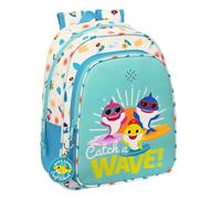 BABY SHARK SURFING - Children's School Backpack with Music, Ideal for Children of Different Ages, Comfortable and Versatile, Quality and Resistance, 27 x 10 x 33 cm, Blue and White, blue/white,