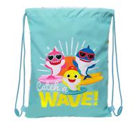 BABY SHARK SURFING - Junior Flat Bag Backpack, Ideal for Children of Different Ages, Comfortable and Versatile, Quality and Resistance, 26 x 34 cm, Blue and White, blue/white, Estándar, Casual