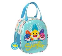 Baby Shark Surfing - Lunch Bag, Pencil Case, Quality and Maximum Resistance, Food Holder, Recreation, 19 x 14 x 22 cm, Blue and White, Blue/White, Estándar, Casual