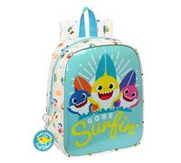 BABY SHARK SURFING - Nursery Backpack, Adaptable to Cart, with Pocket, Easy Cleaning, Ideal for Children of Different Ages, Comfortable and Versatile, 22 x 10 x 27 cm, Blue and White, blue/white,