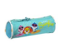 BABY SHARK SURFING - Round School Pencil Case, Children's Pencil Case, Ideal for