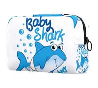 Baby Shark with Blue Bubble1 Cosmetic Bag for Women, Travel Toiletries Bags Large Makeup Handy Pouch Organiser Bag with Zipper