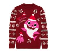Baby Shark Women's Mummy Shark Christmas Jumper | Red | Officially Licensed Merch | Size: 2XL Baby Shark Red 2XL