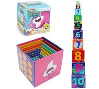 Baby Shark's Big Show Stacking Blocks - 10 Numbered Cubes for Toddlers - Colourful Educational Toy - Develops Hand-Eye Coordination & Counting Skills - Ages 18 Months+