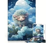 Baby Sheep 1000 Piece Jigsaw Puzzle for Teenagers Thought Training Pleasant Downtime Uniform Cut Warm Xmas Gift (38x26cm)