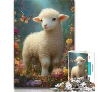 Baby Sheep 1000 Piece Jigsaw Puzzles for Adults Gifts,Help The Brain Exercise Addictive Toys to Cultivate Patience Great Gift 50x75cm
