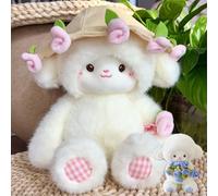 Baby Sheep Bouqet, Rose Bouquet Plush Sheep with Detachable Flower Hat, Rose Lamb - A Huggable Bouquet of Love, Adorable Sheep Bouquet Plush, Emotional Support Plushie Gift for Christmas (Pink)