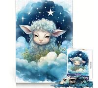 Baby Sheep Jigsaw Puzzle for Adults 1000 Pieces Focus Training Mindful Escape Tight Join Meaningful Gift (38x26cm)