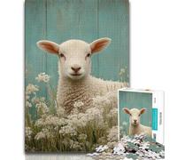 Baby Sheep Jigsaw Puzzles for Adults Teenagers Jigsaws Puzzle,Toys Educational Games Stress Relieving Wall Decoration (75x50cm)