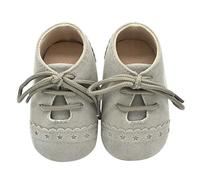 Baby Shoes 0-6 Months Girls Boys Anti Slip Lace Up Soft Sole Crib Shoes Toddler Newborn Infant First Walking Shoes (0-6 Months, Grey)