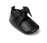 Baby Shoes Baby Girl Solid First Walkers Mary Jane Flats Bowknot Shoes Infant Soft Rubber Sole Glitter Crib Shoes (Color : , Size: 12cm 6-9 months) (Black 13cm 9)