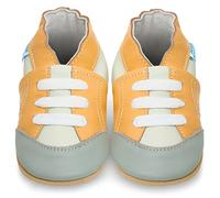 Baby Shoes with Soft Sole - Leather Toddler Shoes - Baby Walking Shoes - Yellow Trainers 6-12 Months